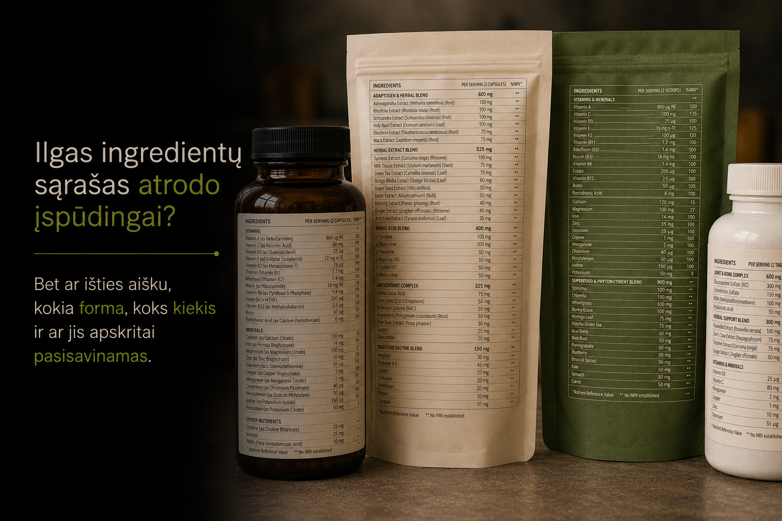 Ilgas ingredientų sąrašas